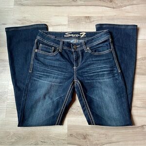 Seven7 Women's Dark Blue Straight Leg Jeans